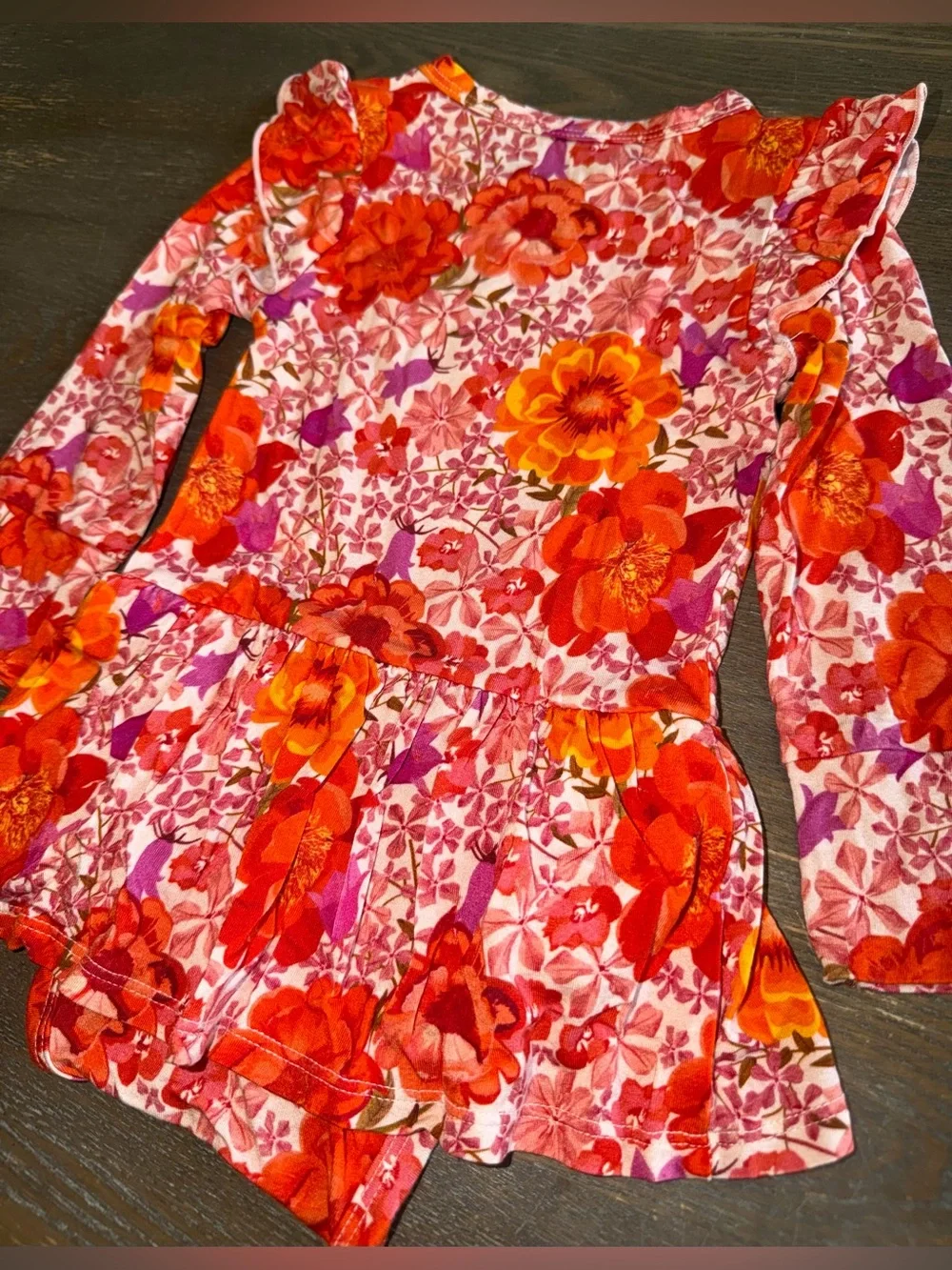 LEV Baby Bamboo Long Sleeve Bodysuit Tutu Twirl Dress size 12-18m